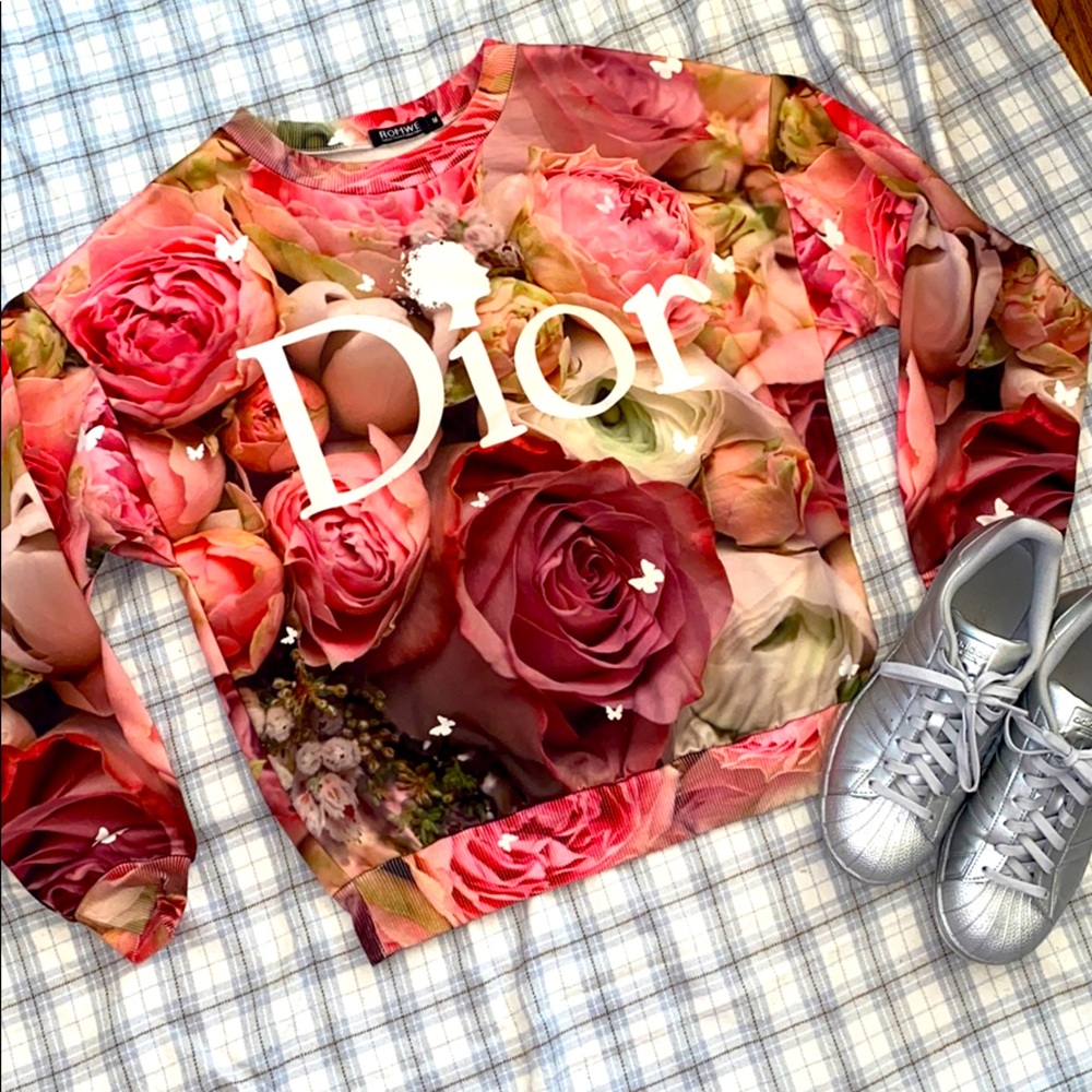 Dior Butterfly and Roses Pullover 🌹 🦋